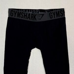 Gymshark Black Leggings with Gray Waistband